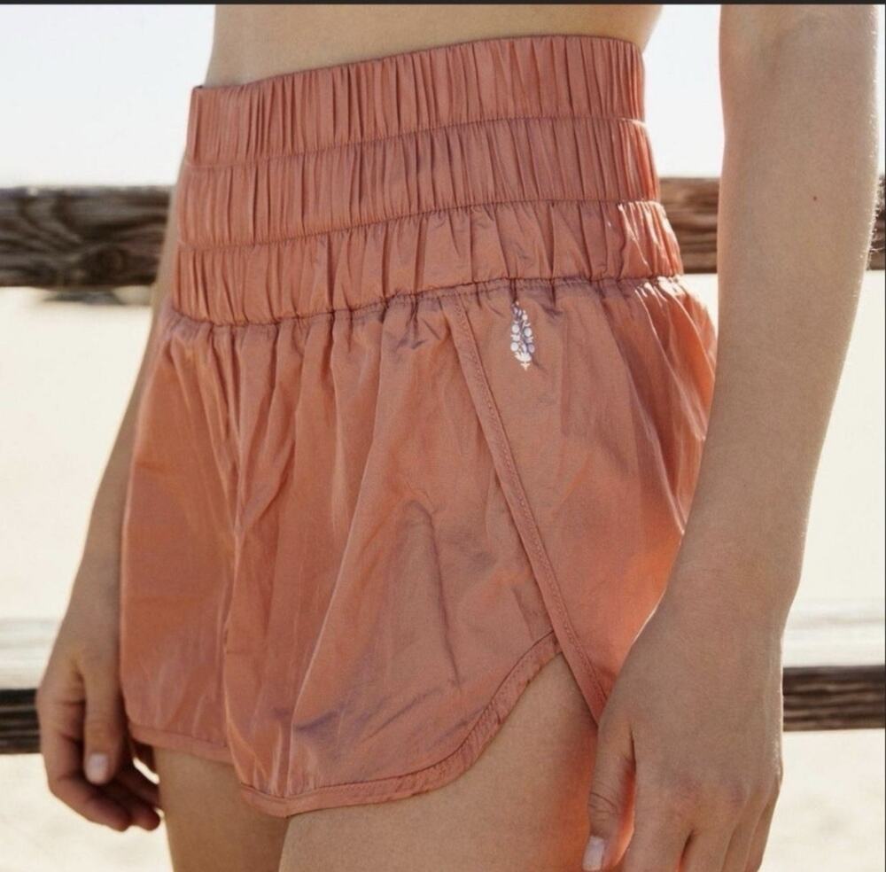 FP Movement Free People The Way Home High Rise Running Shorts Peach Terracotta S